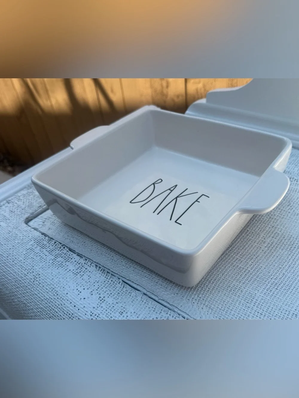 RAE DUNN “BAKE” cream Ceramic Baking Dish (excellent condition never used)